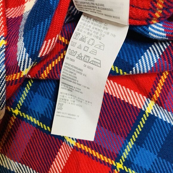 Abercrombie & Fitch Shirt Mens Small Button Up Long Sleeve Plaid Flannel Outdoor - Picture 11 of 15